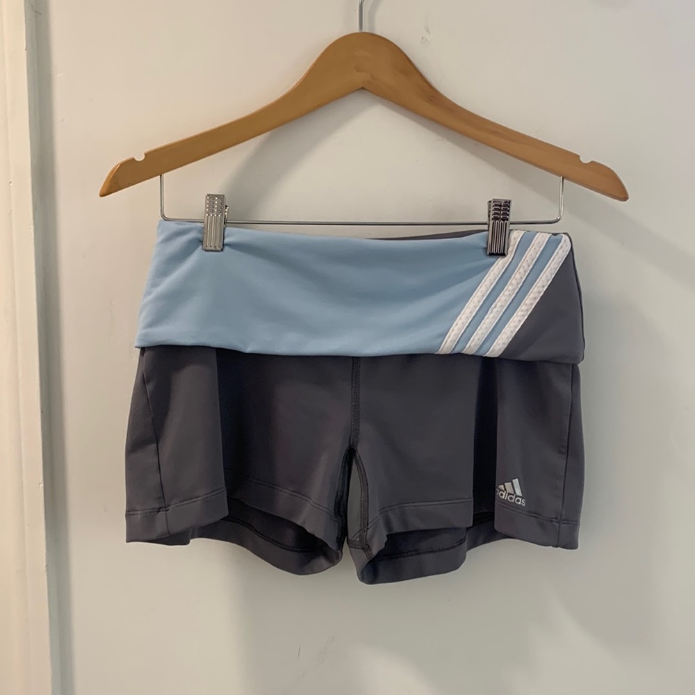 Adidas  Workout Grey High Waisted Shorts. Size Medium.